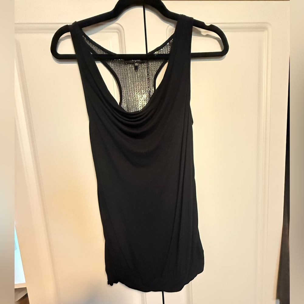 Express Black Draped Tank Top